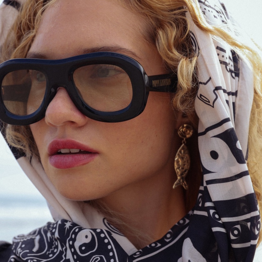 Poppy Lissiman Black Women's Sunglasses with Tinted Lenses